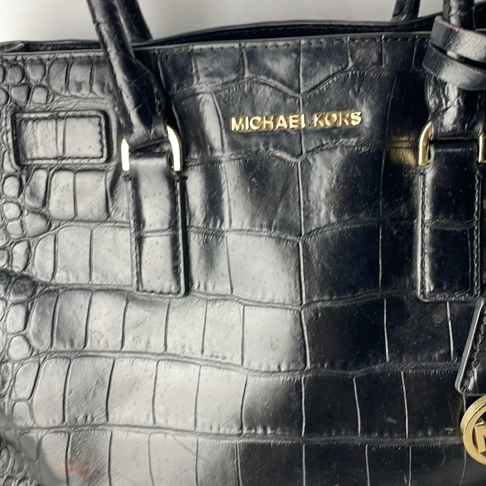 Michael Kors Dillon Large Croc Embossed Satchel